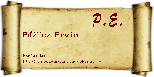 Pöcz Ervin névjegykártya